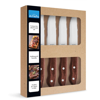 Hercule - Steakmessen set - 4 Personen - 4-delig - Hout