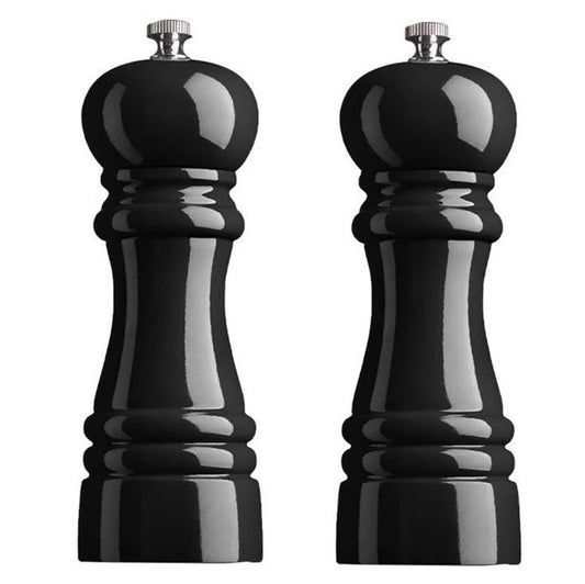 Modern Wood Salt and Pepper Mill Set - 2-piece - Black