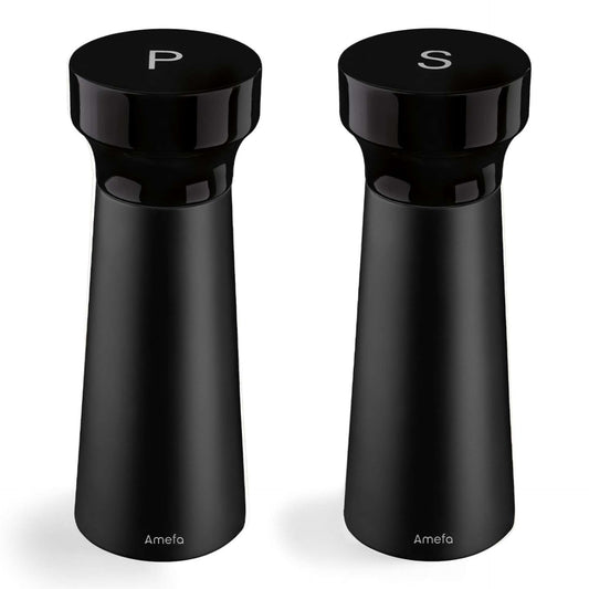 Modern Wood Salt and Pepper Mill Set - 2-piece - Black