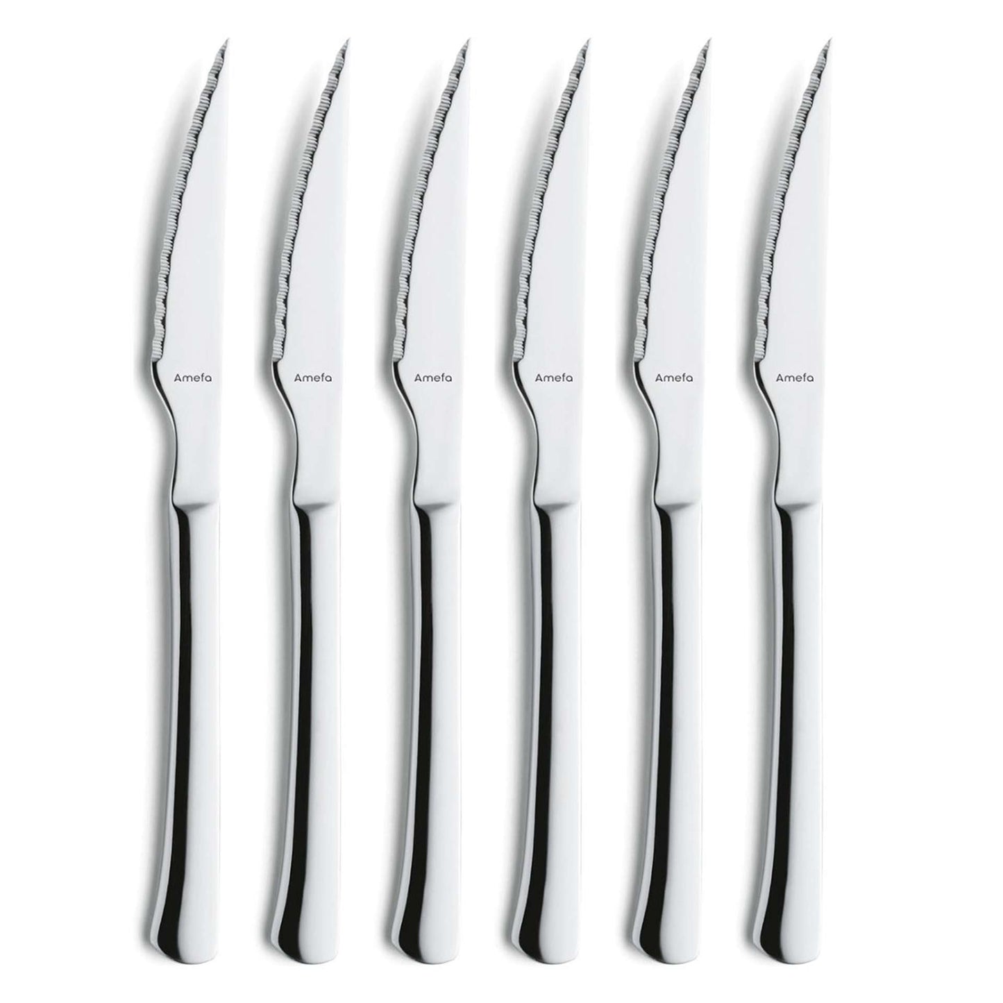 Chuletero Steak Knives Set - 6 Persons - 6-Piece - Silver Colored