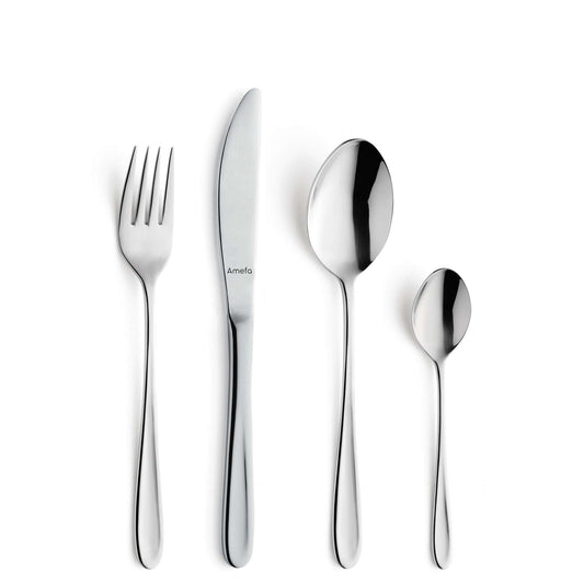 Monaco Cutlery Set - 6 Persons - 24 Pieces - Silver Colored