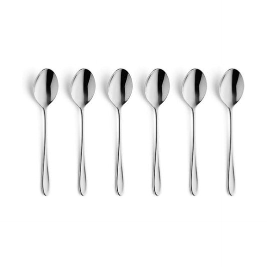 Monaco Coffee Spoons Set - 6 Persons - 6-Piece - Silver Colored