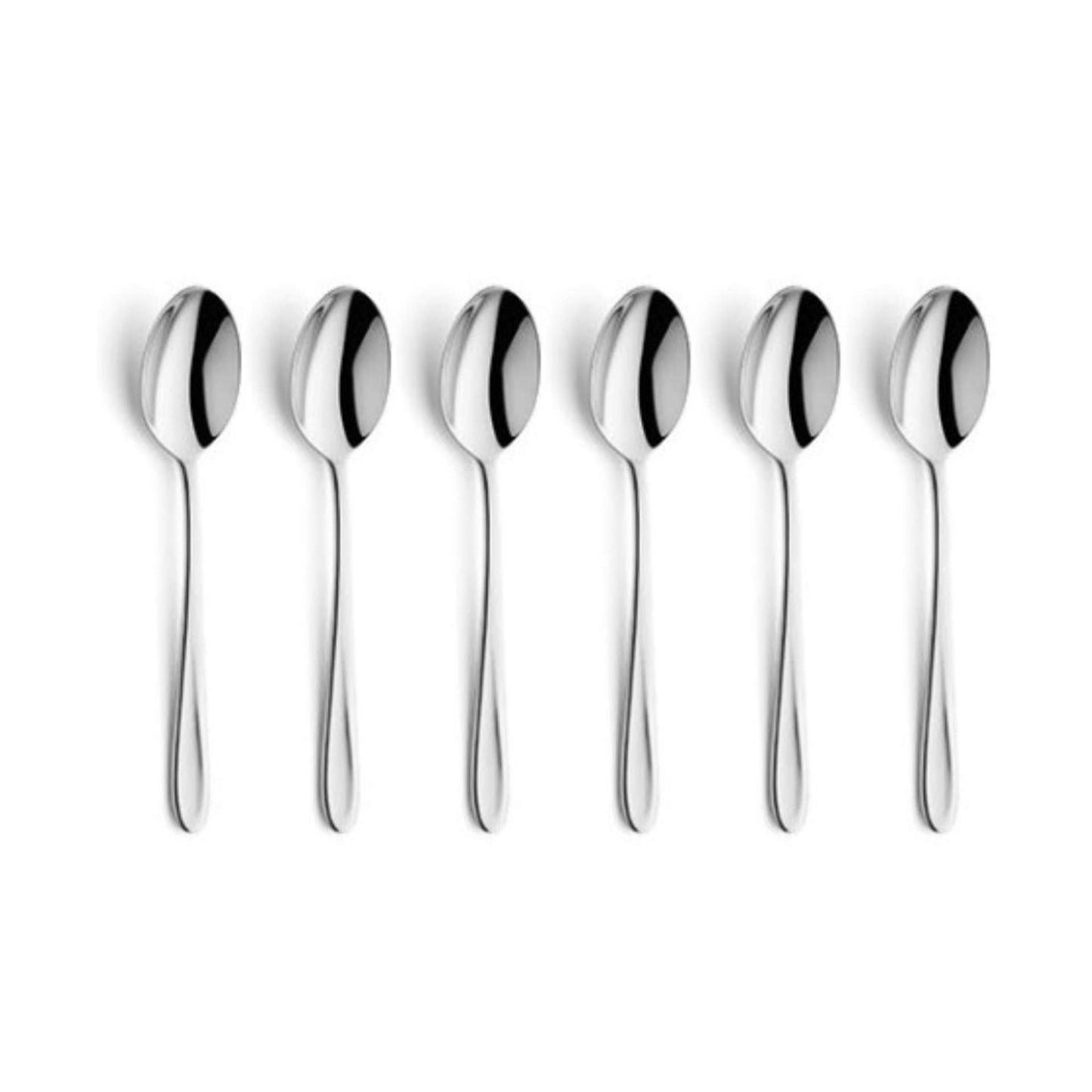 Monaco Mocha/Espresso Spoon Set - 6 Persons - 6-Piece - Silver Colored