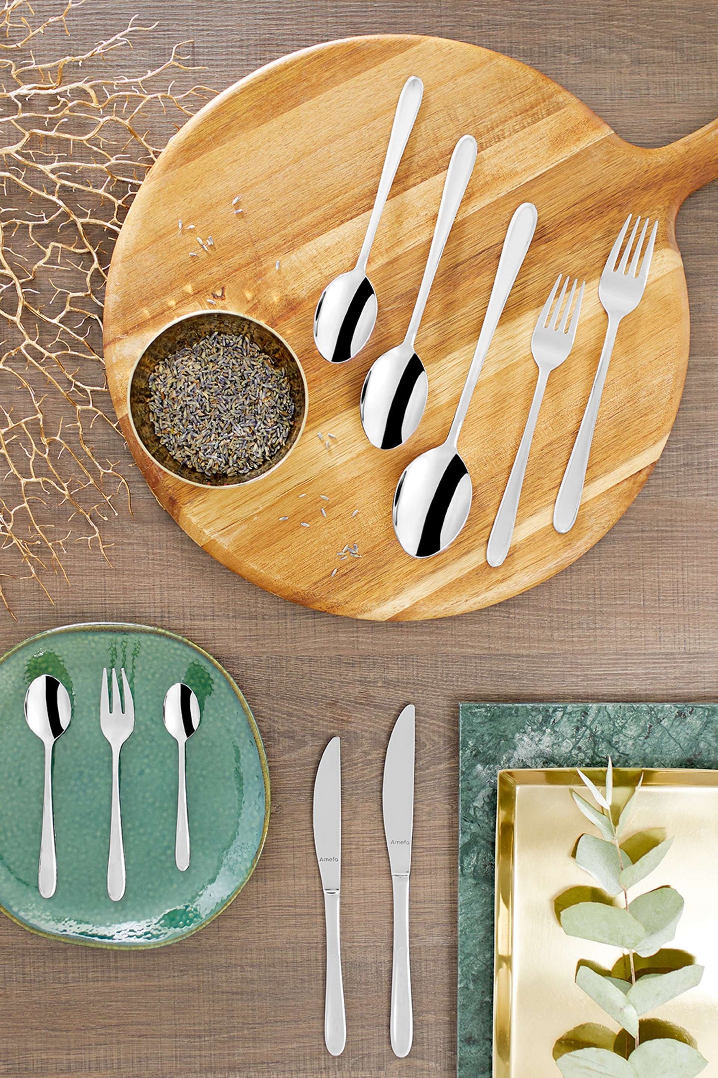 Dessertmessen set massief handvat - 2-delig - 2 Personen - Monaco