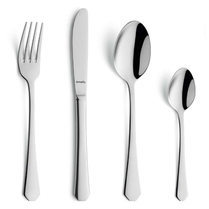 Hexa Cutlery Set - 6 Persons - 24 Pieces - Silver Colored