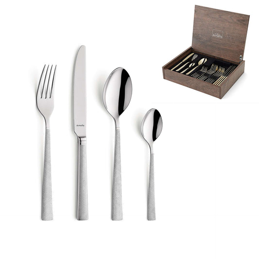 Jewel Cutlery Set - 24 Pieces - Silver Colored