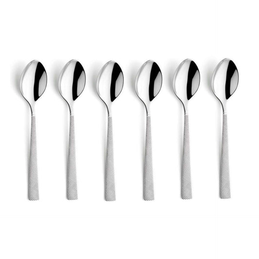 Jewel Mocha/Espresso Spoon Set - 6 Persons - 6-Piece - Silver Colored