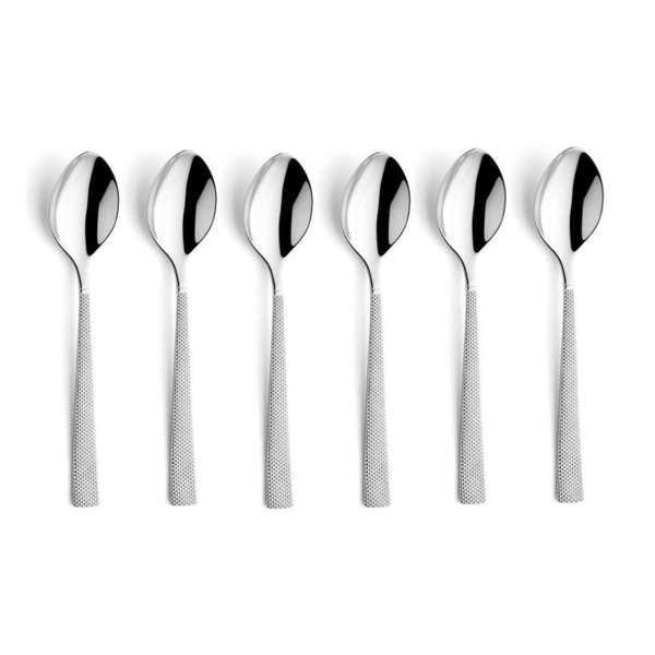 Jewel Mocha/Espresso Spoon Set - 6 Persons - 6-Piece - Silver Colored