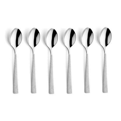 Jewel Mocha/Espresso Spoon Set - 6 Persons - 6-Piece - Silver Colored