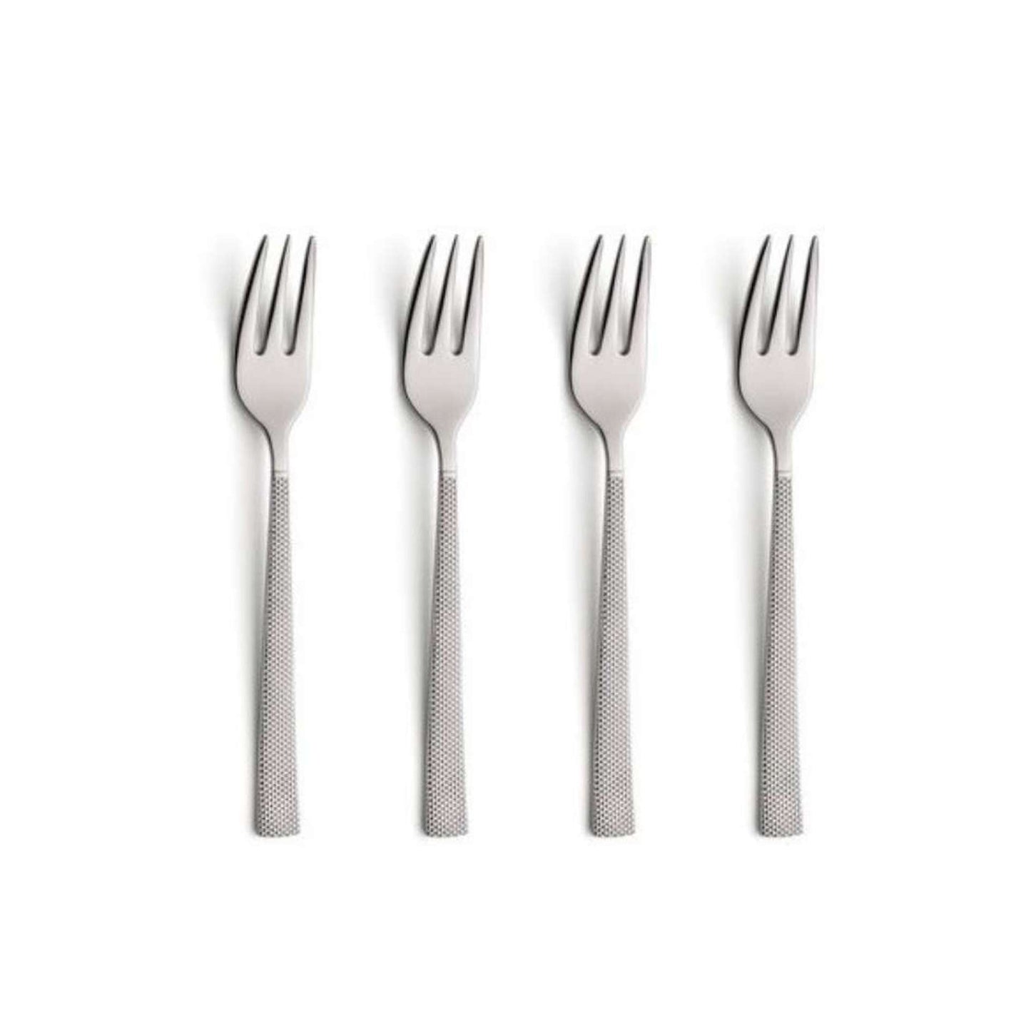 Jewel Pastry Fork Set - 4 Persons - 4-Piece - Silver Colored