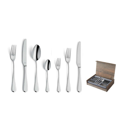 Drift Cutlery Set - 12 Persons - 84 Pieces - Silver Colored