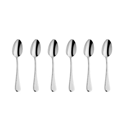 Drift Mocha/Espresso Spoon Set - 6 Persons - 6-Piece - Silver Colored