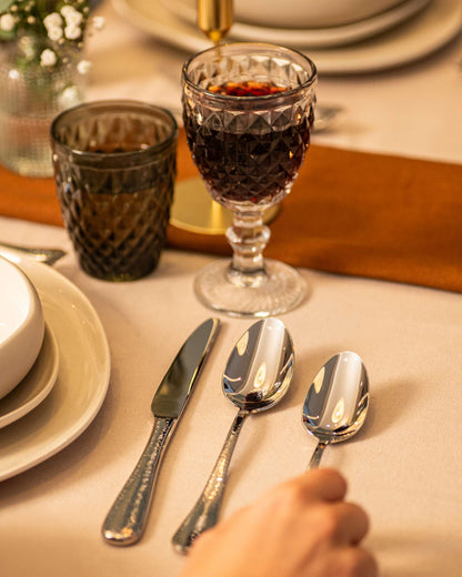 Sierra Cutlery Set - 6 Persons - 24 Pieces - Silver Colored