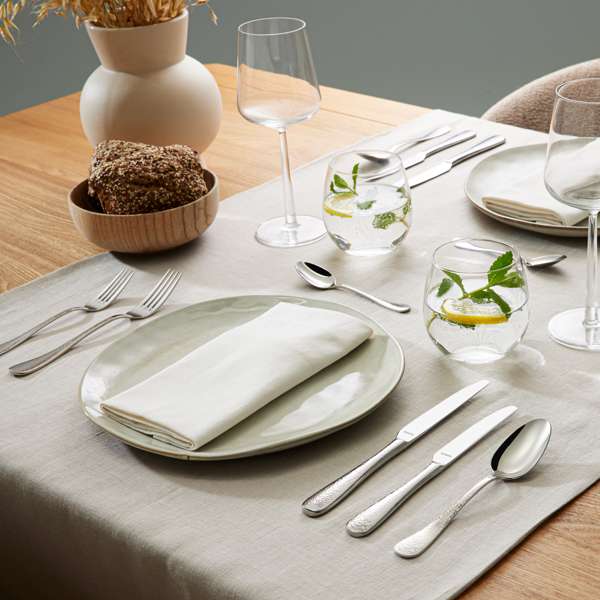 Sierra Pastry Fork Set - 4 Piece - Silver Colored