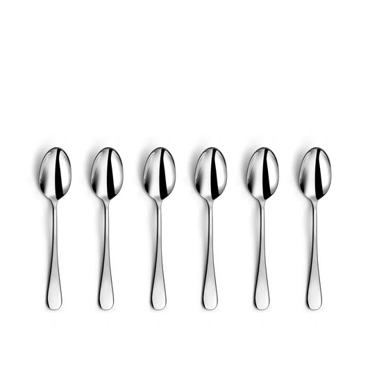 Venus Coffee Spoons Set - 6 Pieces - Silver Colored