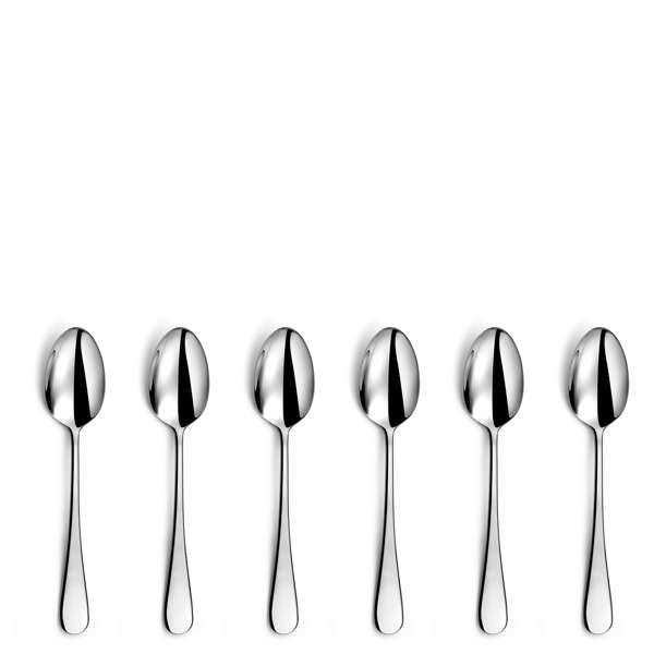 Venus Mocha/Espresso Spoon Set - 6 Pieces - Silver Colored