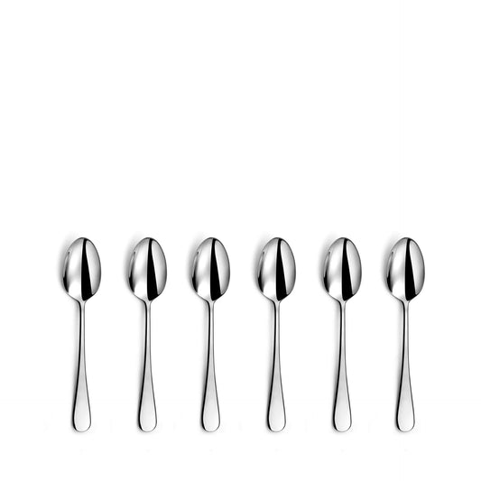 Venus Mocha/Espresso Spoon Set - 6 Pieces - Silver Colored