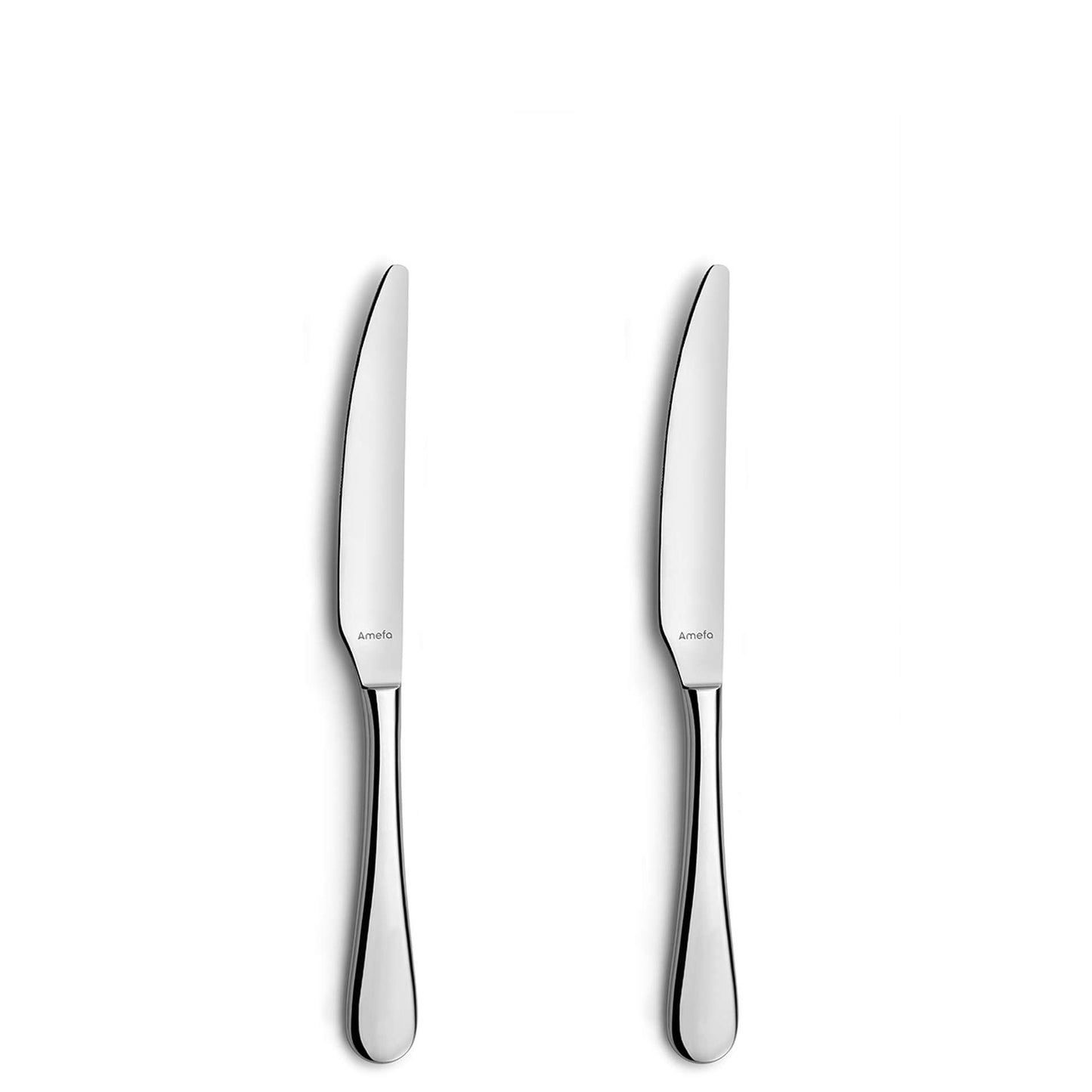 Venus Dessert Knives Set Solid Handle - 2-Piece - Silver Colored