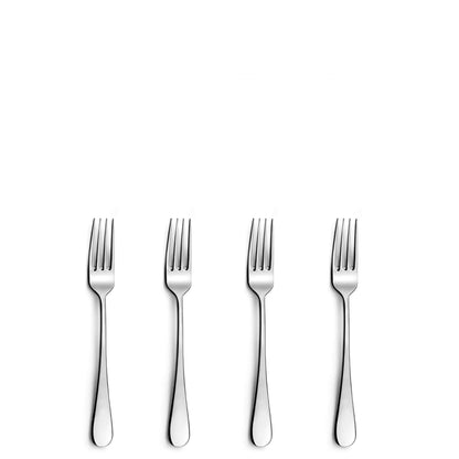 Venus Pastry Forks Set - 4 Pieces - Silver Colored