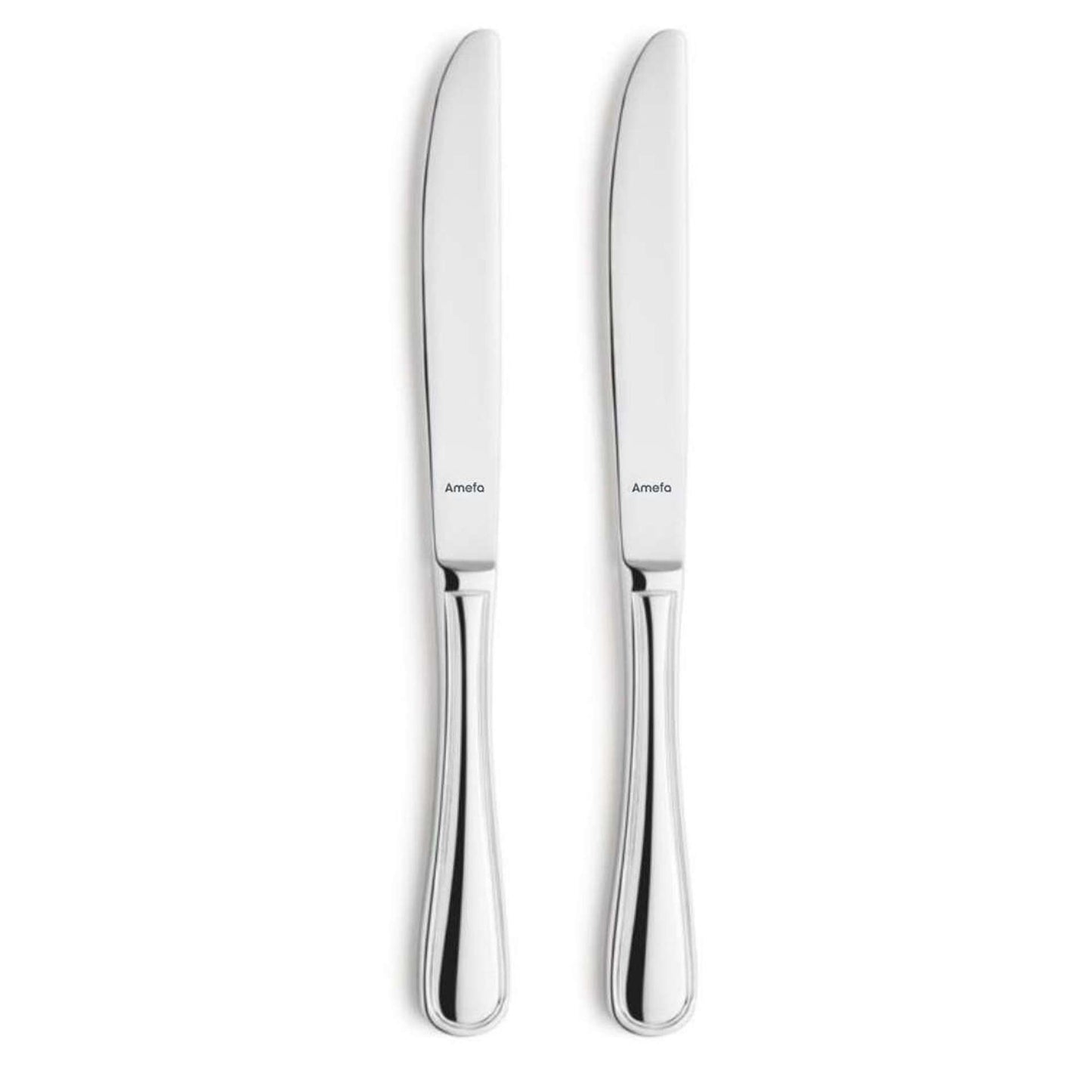 Haydn Dessert Knives Set Solid Handle - 2 Persons - 2-Piece - Silver Colored