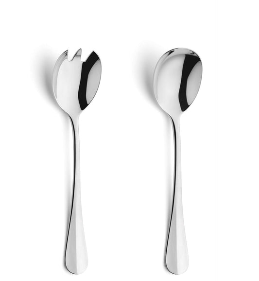 Baguette Salad Cutlery Set - 2-Piece - Silver Colored