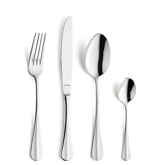 Baguette Cutlery Set - 6 Persons - 24 Pieces - Silver Colored