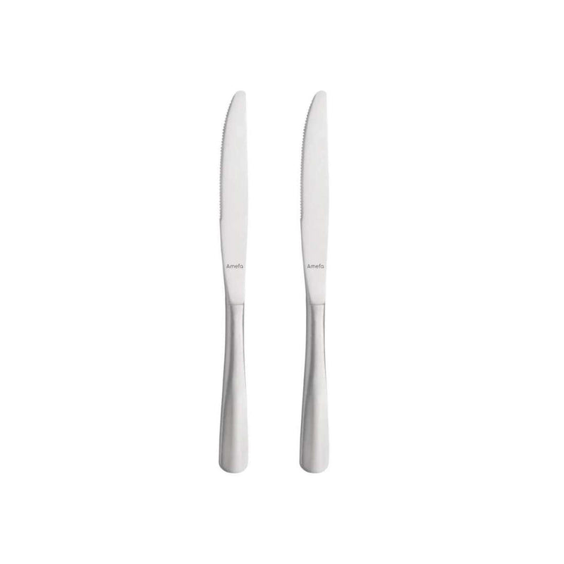 Baguette - Dessertmessen set massief handvat - 2 Personen - 2-delig - Zilverkleurig