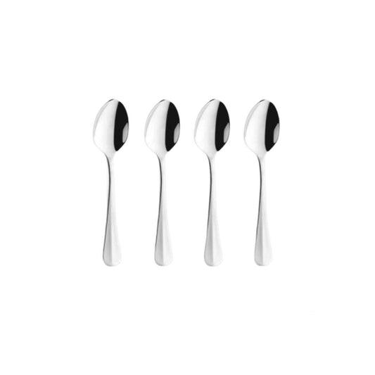 Baguette Mocha/Espresso Spoon Set - 4 Persons - 4-Piece - Silver Colored