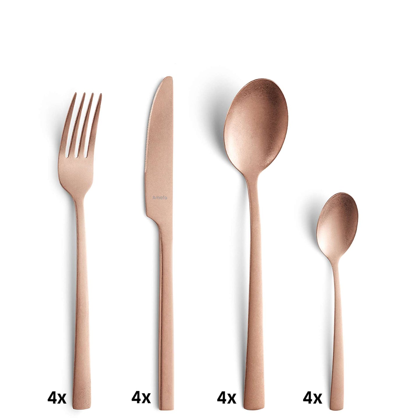 Manille Cutlery Set - 4 Persons - 16-piece - Copper
