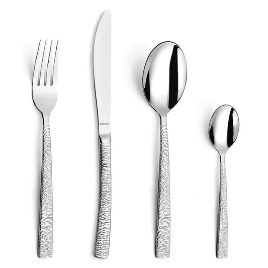 Havane Cutlery Set - 6 Persons - 24 Pieces - Silver Colored