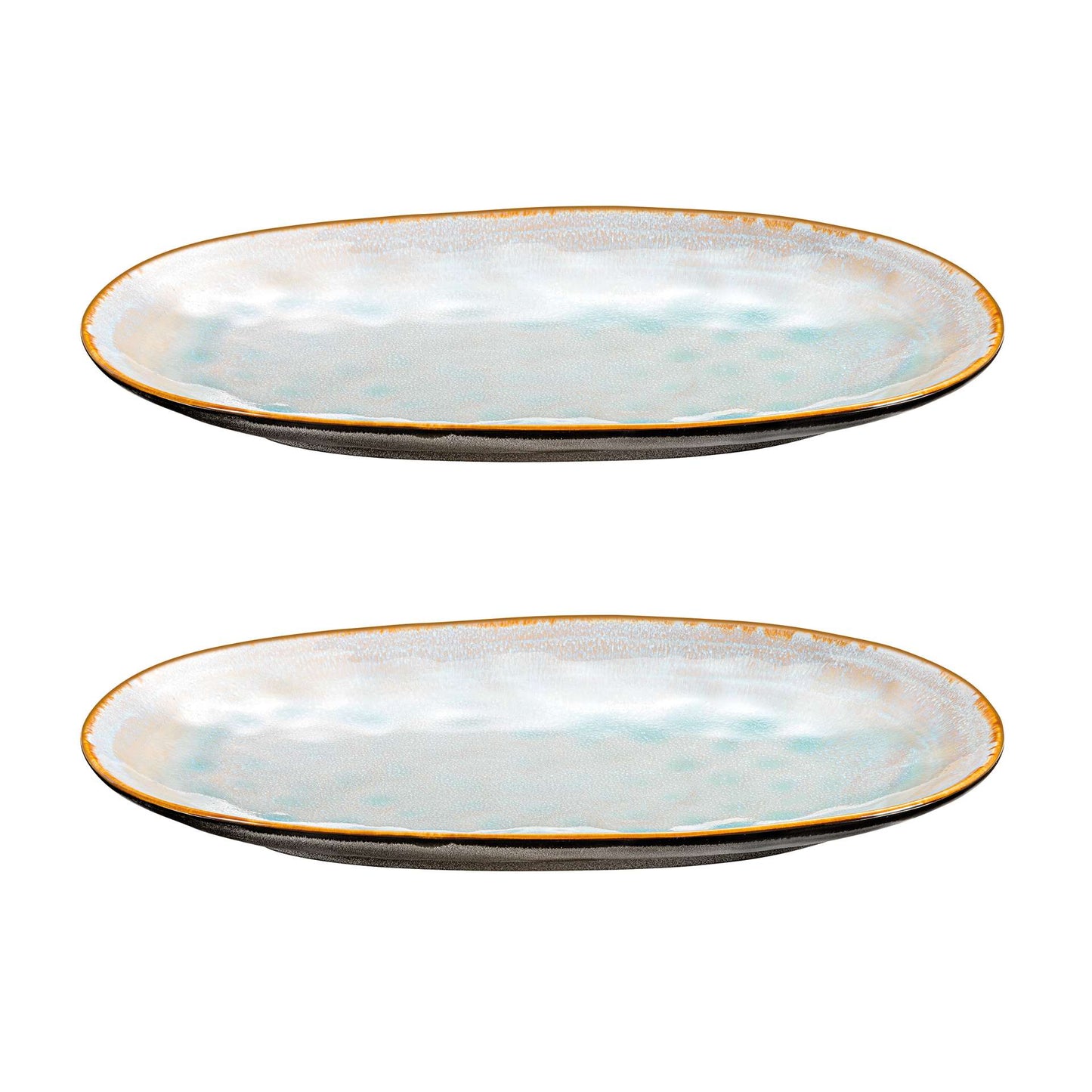 SHADOW AQUA - Extra grote ovale schaal 36 x 22 cm (set van 2)