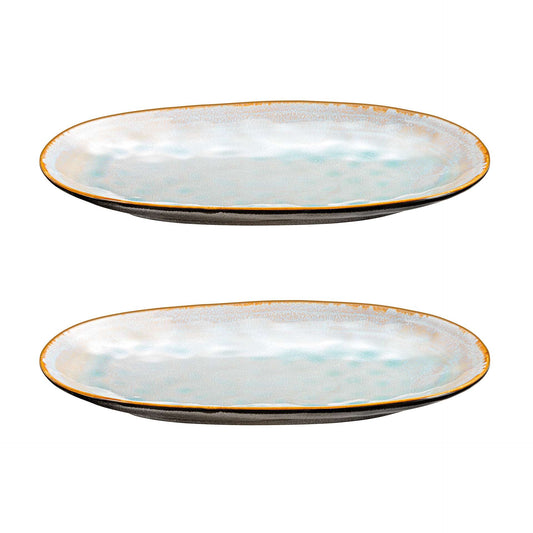 SHADOW AQUA - Extra grote ovale schaal 36 x 22 cm (set van 2)