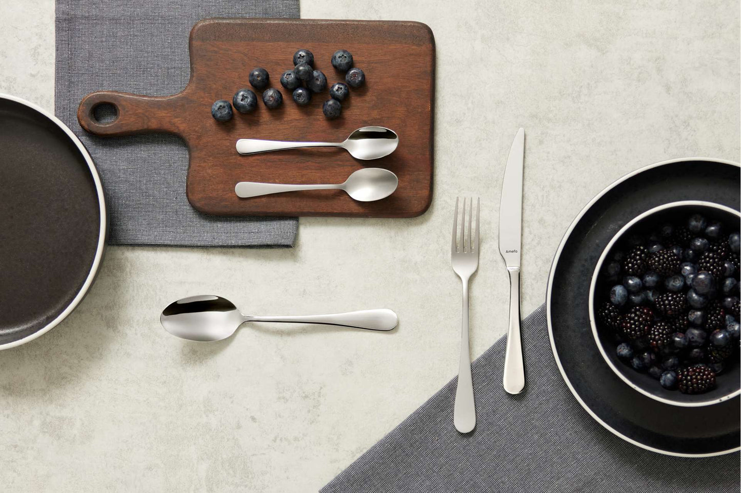 Salade- en pastabord 17 cm - 6-delig - Aster granite