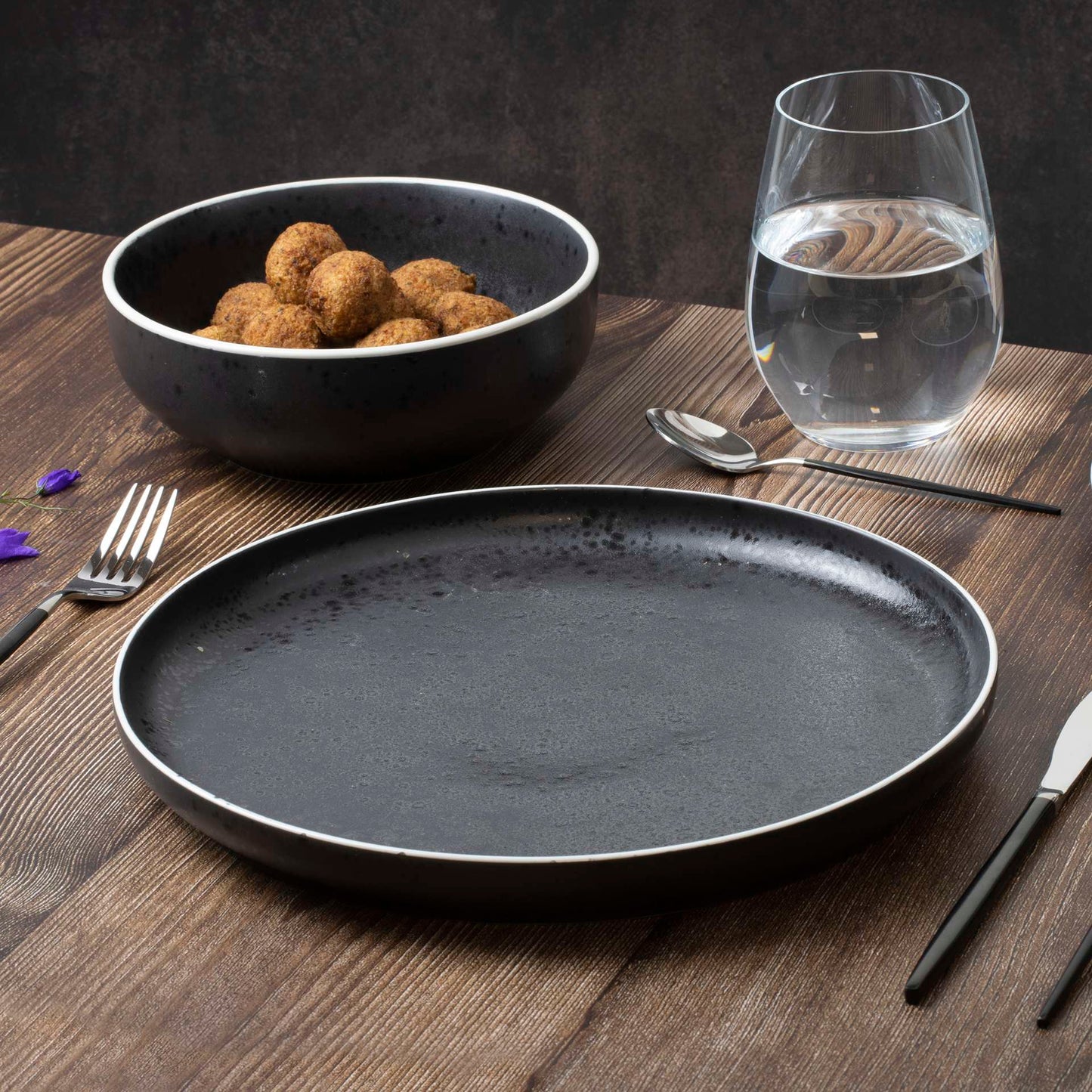 Diep bord 22 cm - 6-delig - Aster granite