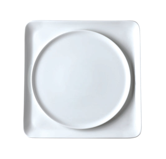 Vierkant dinerbord 25,5 x 25,5 cm - 6-delig - 6 Personen - Yaka white