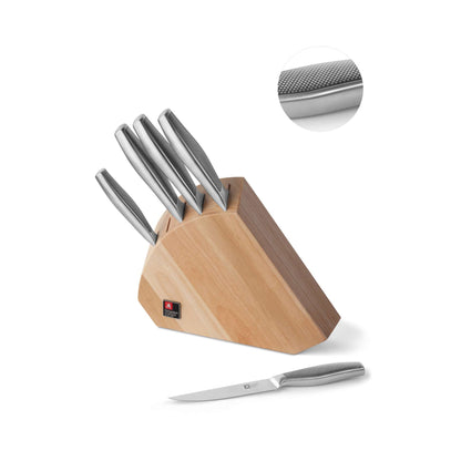 Sense Knife Block - 5-piece - Wood